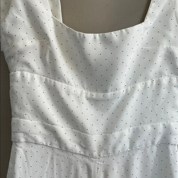 Alexis Lincoln Bow Jumpsuit in white with Polka Dot print Size medium